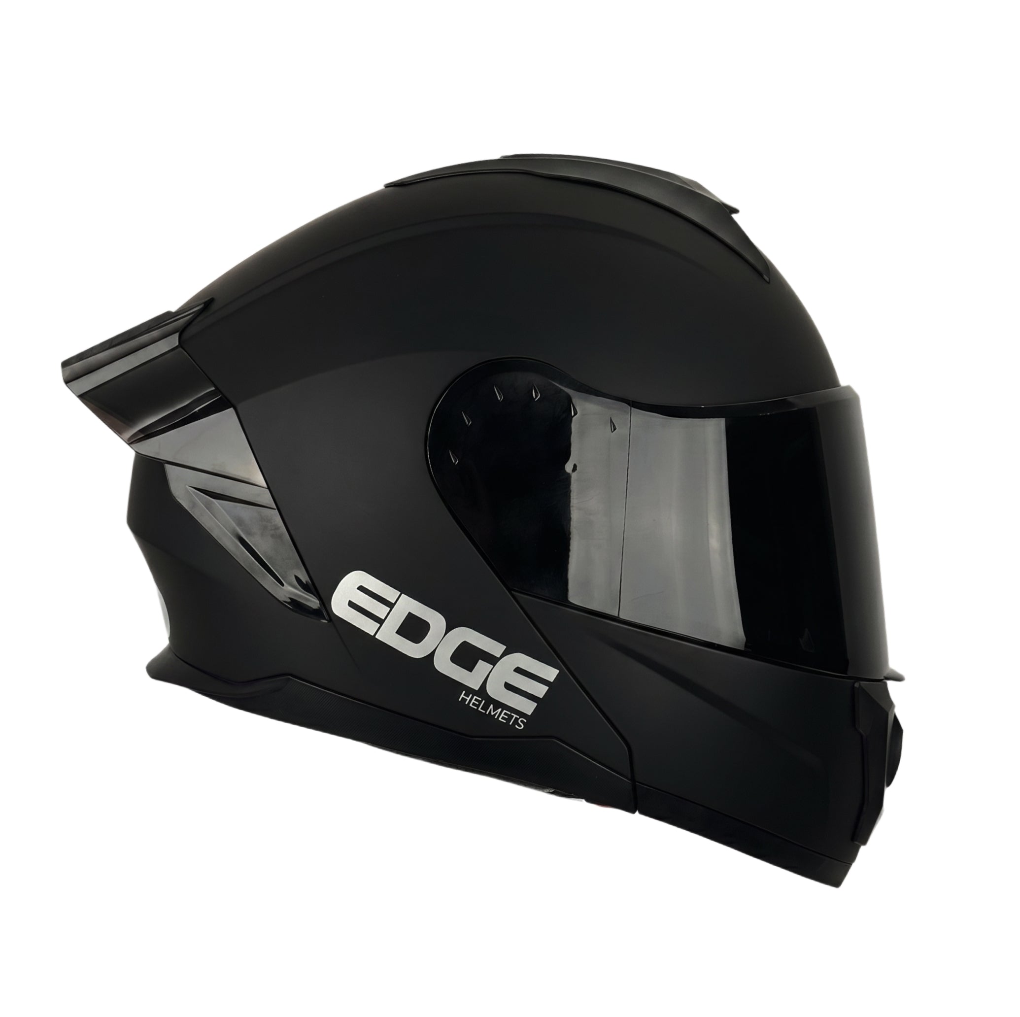 EDGE Boston Matte Black — Modular Helmet with LED