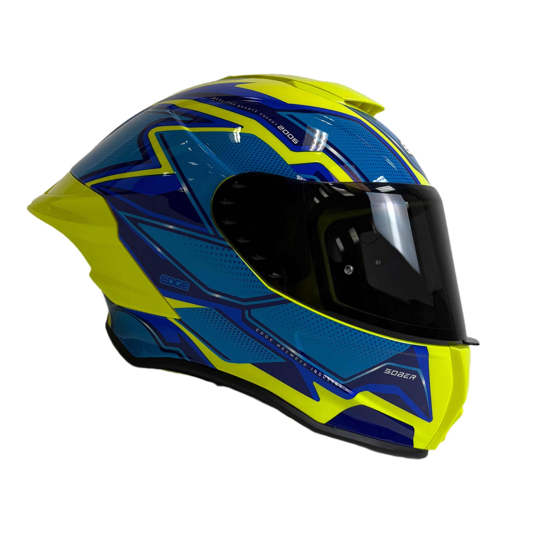 EDGE Shanghai Quartz Blue & Yellow — Gloss Racing Full-Face